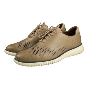 Cole Haan 2.ZERØGRAND Mens Shoes Size 9 M Laser Oxford Beige Leather C32159